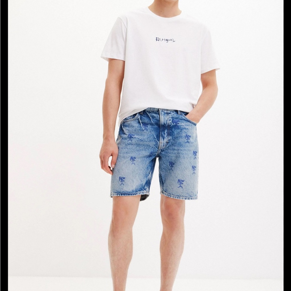 Desigual Washed-effect Denim Bermuda Men’s Shorts